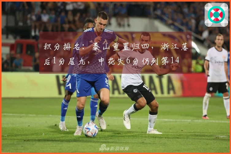 积分排名：泰山重置归四，浙江落后1分居九，申花失6分仍列第14